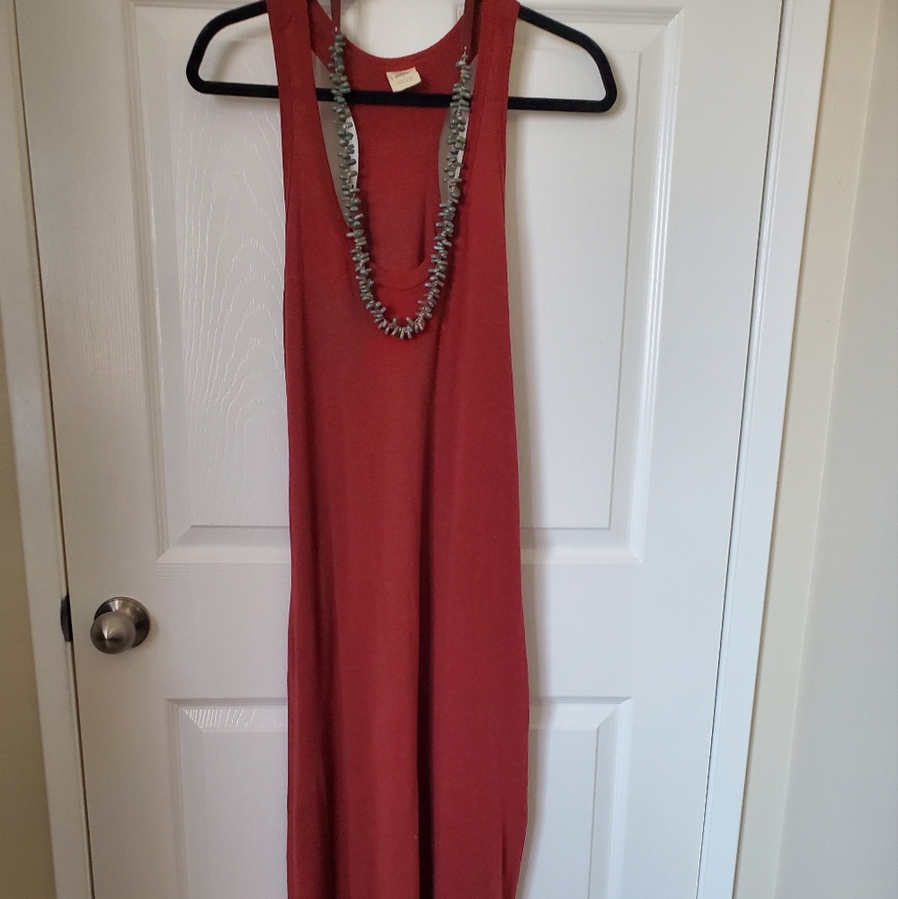 Victoria's Secret Soft Cotton Brick Red Racer Back Maxi Dress Women's Size Small